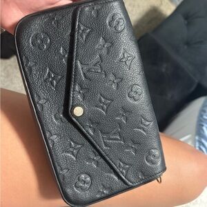 Louis Vuitton Black Embossed Monogram Envelope Wallet